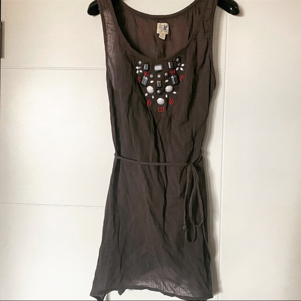 Like New Anthropologie Tie-Waist Boho Tunic Tank